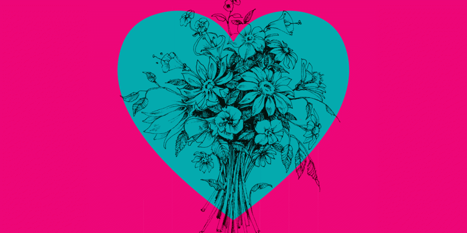 Herz mit Blumenstrauß