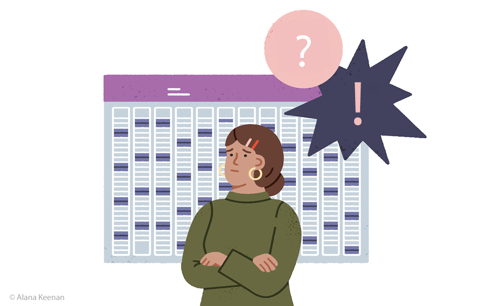 Frau vor Kalender