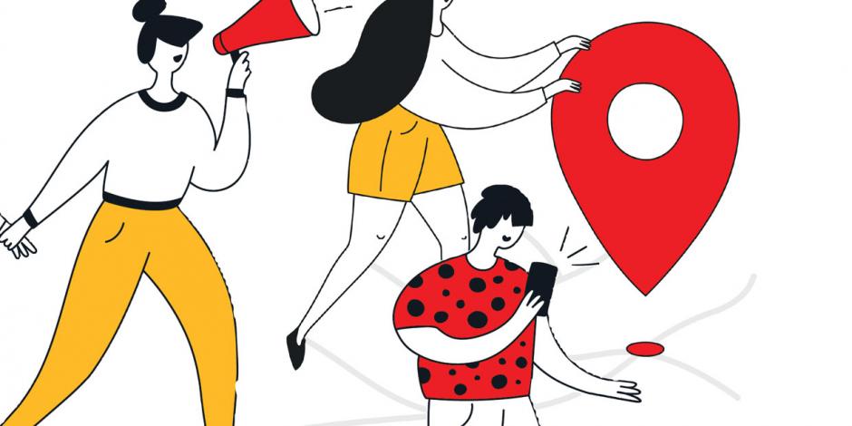 Studieren in Deutschland: Illustration mit verschiedenen Figuren
