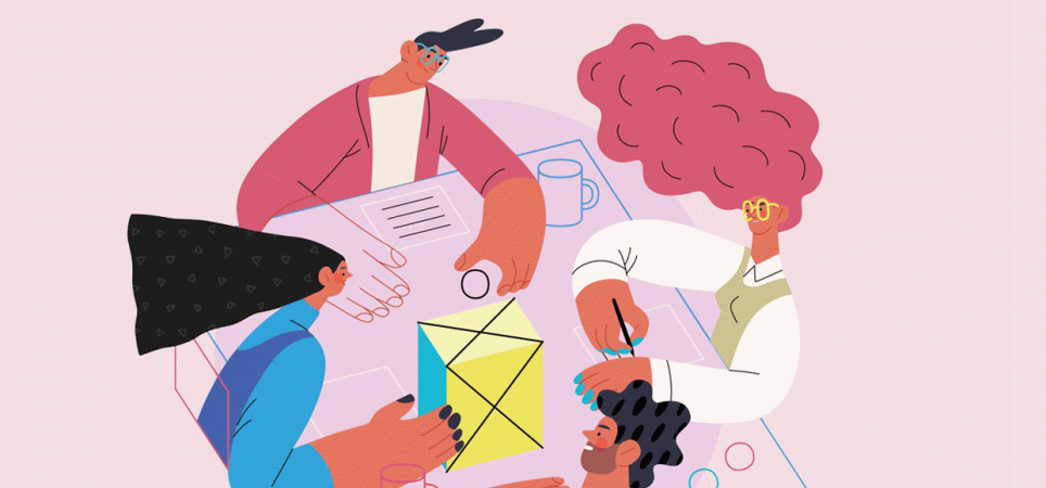 Illustration: Menschen bei der Arbeit