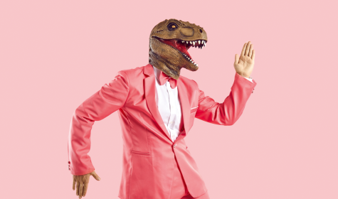 Dinosaurier im Anzug